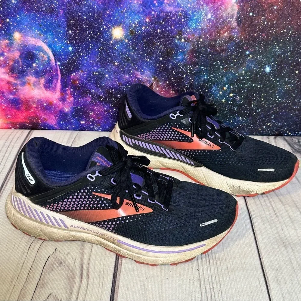 Brooks Adrenaline GTS Women Sz 8 D Black/Purple Athletic Sneaker ​​Running Shoes